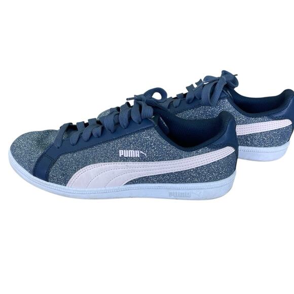 Puma Women's Glitter Lace-up Sneakers Blue, White and Soft White Size 7 Medium - Picture 4 of 7